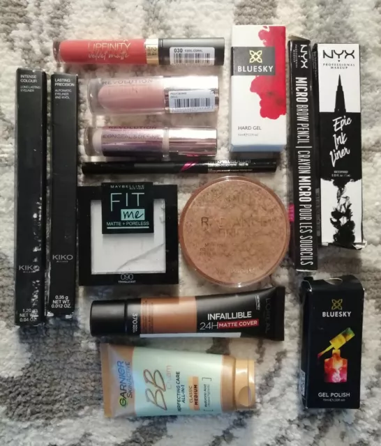 Makeup Bundle Lot Various NYX Maybelline Rimmel KIKO Garnier Revolution (£90rrp)