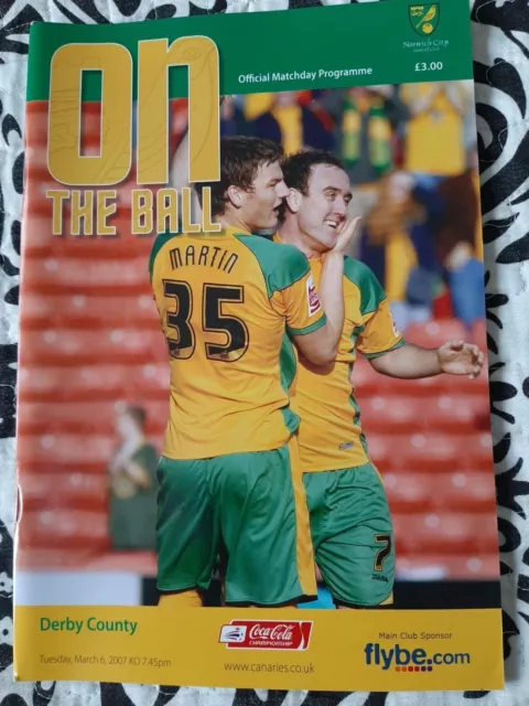 Norwich City v Derby County. 6th March 2007. Championship. Mint Condition