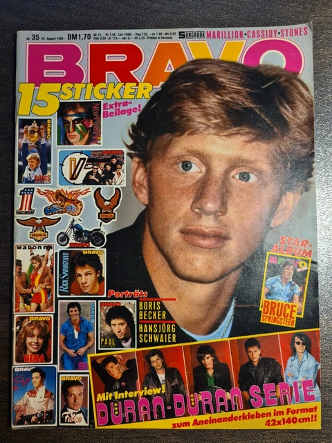 BRAVO 35/1985 Heft Komplett -Boris Becker,Nena,George Michael,David Cassidy-Top!