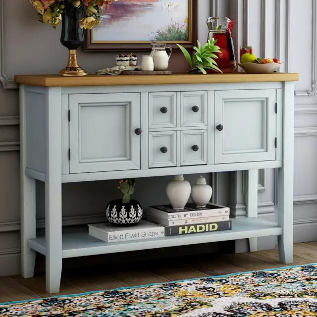Cambridge Series Buffet Sideboard Console Table with Bottom Shelf Lime
