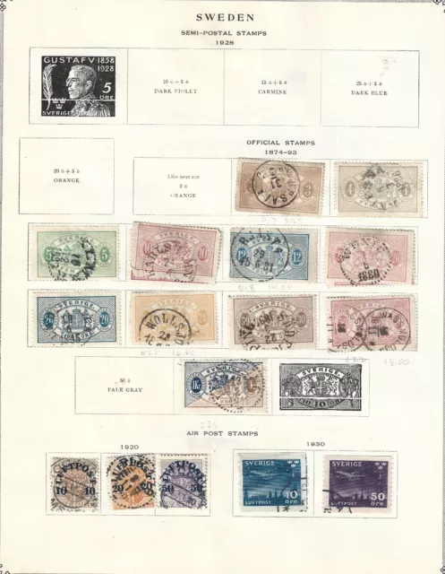 Sweden, Good Officials + Luftpost Etc, Used, 7 Pages (Y46)