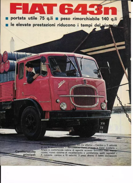 Antique Fiat 643n TRUCK CLIPPING TRUCK PRESS CUTOUT