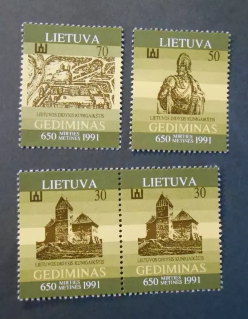 LITUANIA  LITHUANIA, LIETUVA  1991 " Granduca Gediminas" 3Val. Cpl set MH*/MNH**