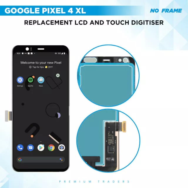 Original OLED Display Black LCD Touch Screen Digitizer Assembly Google Pixel 4XL
