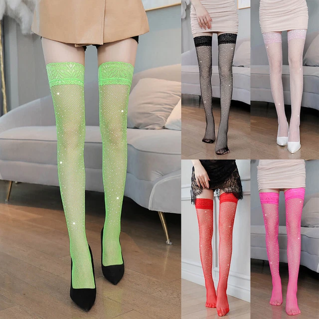 Top In Pizzo Pavone Da Donna Trasparente Stay Up Shine Coscia - Foto 3