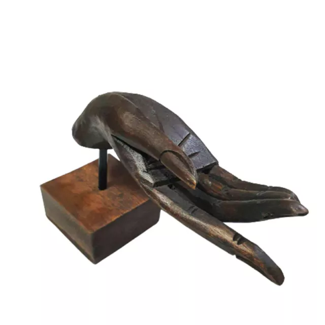 Wooden Hand Shaped Carving Figure Stand Thai Traditional Style Spa Home Decor