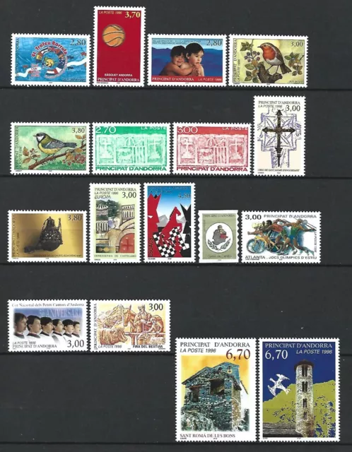 Timbre de Andorre Français neuf ** n 467 / 483   année 1996 complète