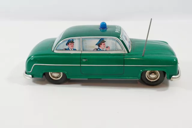 Blomer & Schüler Polizeiauto Blech Blechspielzeug Police Borgward BS-600