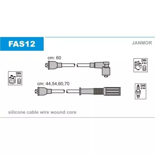 JANMOR Kit de câbles d'allumage pour FIAT FAS12
