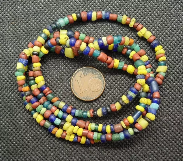 62cm Perle Verre Ancien Fouille Ancient Excavated Glass Trade Beads No Roman