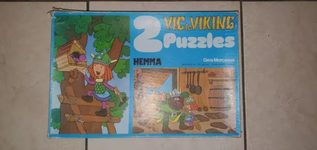 vintage retro - 2 puzzles Vic le Viking - Hemma Schmid - 1979 Taurus Film