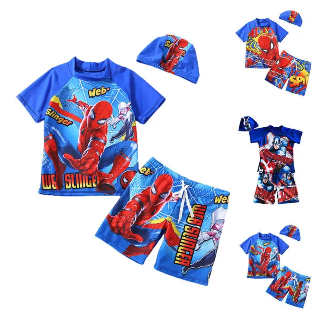 Kid' Boy Marvel Spiderman Swimwear Swimsuit Swimming Costume Outfit Beachwear·