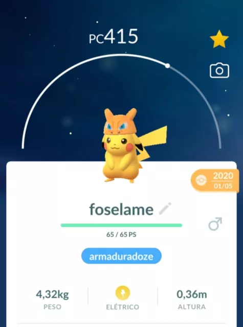 Pokémon Go Pikachu Charizard Hat NOT SHINY