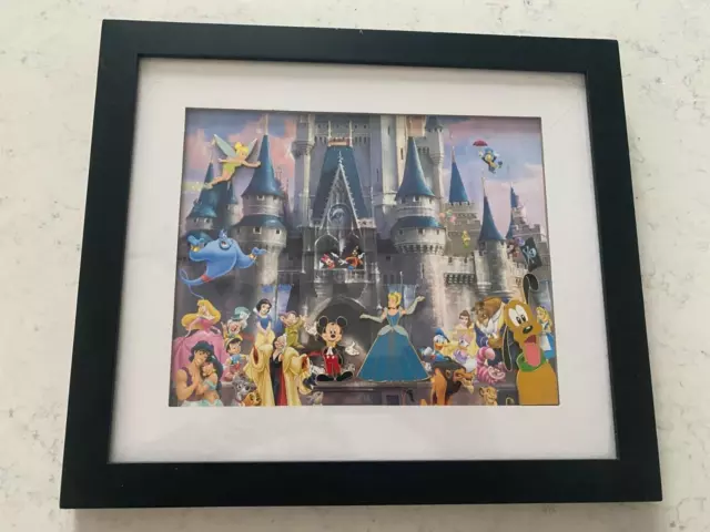 Walt Disney World Cinderella Castle 4 Pin Framed Set WHERE DREAMS COME TRUE