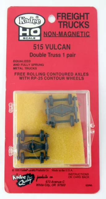 HO Scale Kadee #515 Vulcan Double Truss Non-Magnetic Trucks w/o Couplers