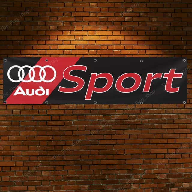 Audi Sport Banner 2x8ft bandera coche carreras espectáculo garaje hombre... 2