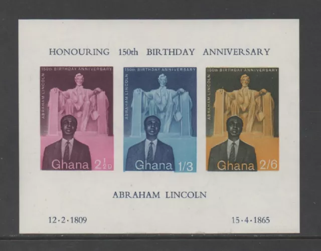 GHANA 1959 150th BIRTH ANNIV OF ABRAHAM LINCOLN M/SHEET *MNH*