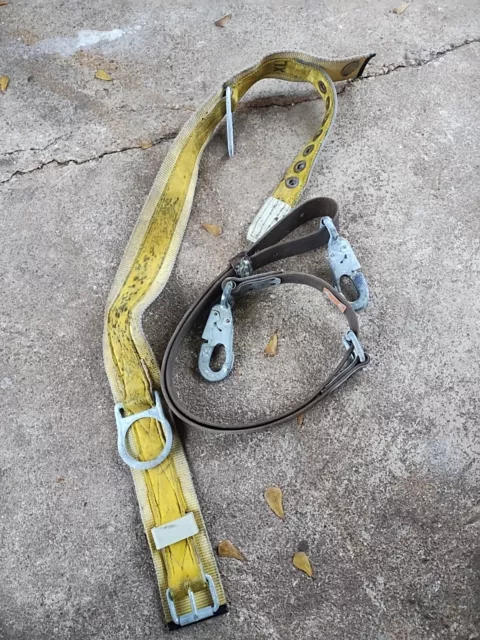 BASHLIN LINEMAN BELT 52N-2HL POLE STRAP 6 FT & Miller Safety Climbing Body Belt