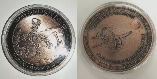 NASA MARS ROVER Landing Coin Space Program Bronze Sci Fi Science Moon ...
