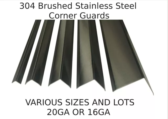 Stainless Steel Corner Guards, Sheet Metal Wall Angle (Various Sizes and Packs)