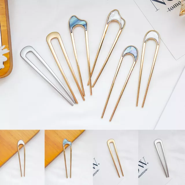 Women's Hair Pin U Shaped Fork Stick French Fashion Hairstyle Metal Hair Clip