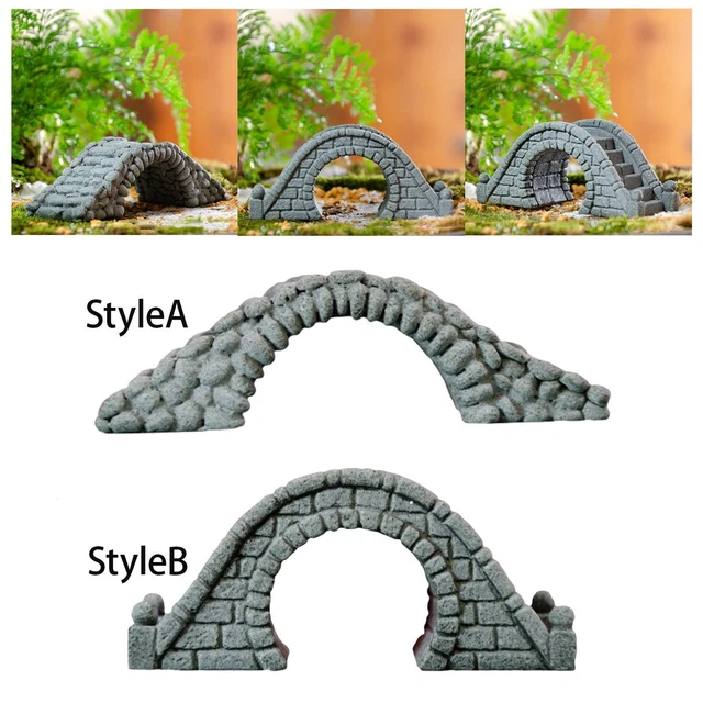 Miniature Bridge  Landscape Ornament Arch Bridge Figurine Resin