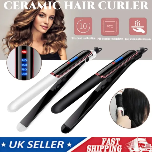 Professional Ceramic Hair Curler Hair Straighteners Salon Curling Tong Styler UK