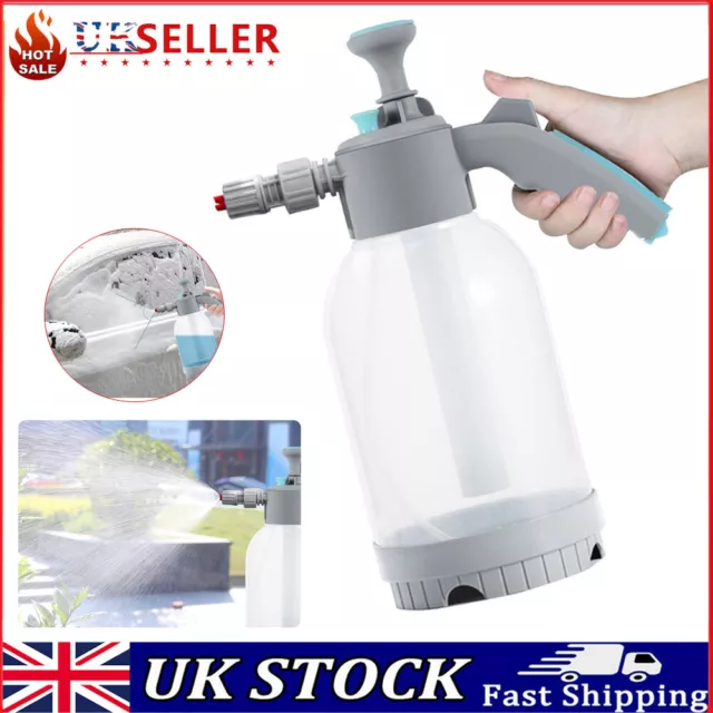 2L Hand Pump Foam Sprayer Hand Pneumatic Foam Cannon Snow Foam Car Wash Spray UK