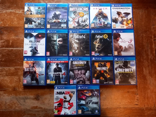 Lot de 17 jeux Ps4 dont les disques sont neufs ou quasi