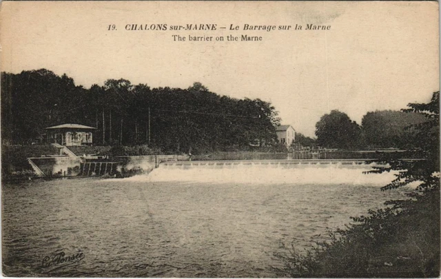 CPA CHALONS-sur-MARNE Le Barrage sur la MARNE The barrier on the MARNE (126051)