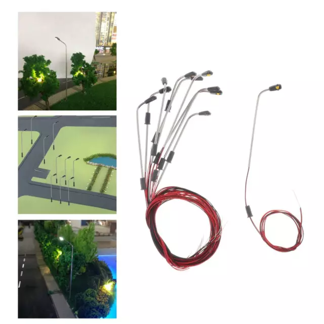 10 PIÈCES Mini Ferroviaire LED   Micro Paysage Lampadaire Accessoire