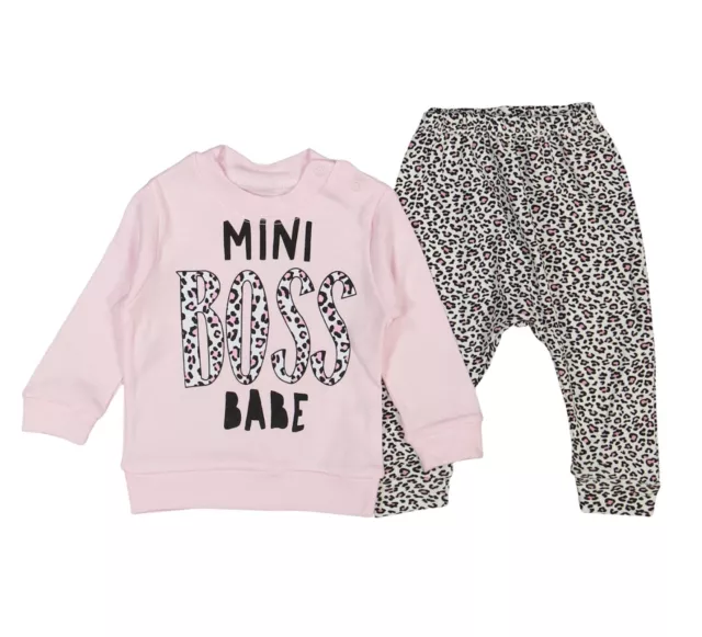 Newborn Clothes Leopard Baby Girl Clothes Outfit Set Tracksuit Mini Boss Babe
