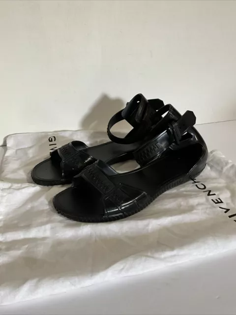 Givenchy Sandals Black Rubber Strap Sandals Size 38