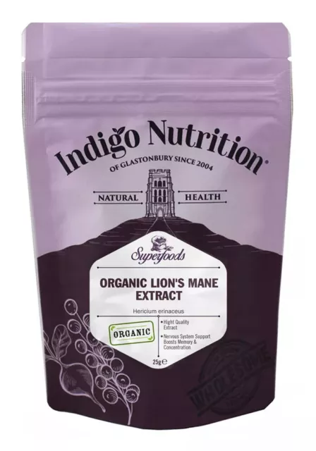 Organic Lions Mane Extract Powder - 25g - Indigo Herbs