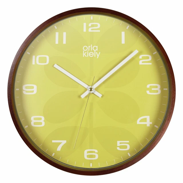 ORLA KIELY WOODEN Wall Clock Mustard £15.00 PicClick UK