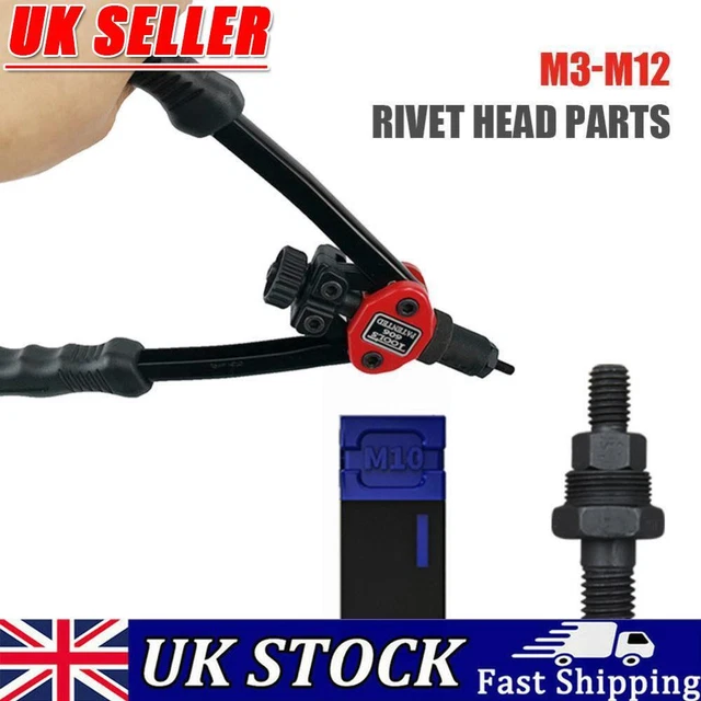 Rivets Nuts Insert Flat Head Threaded for Hand Riveter Gun Tools (M10)