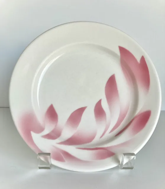 Vintage Syracuse China Airbrushed Pink Leaves Restaurant Ware Salad Plate 7"