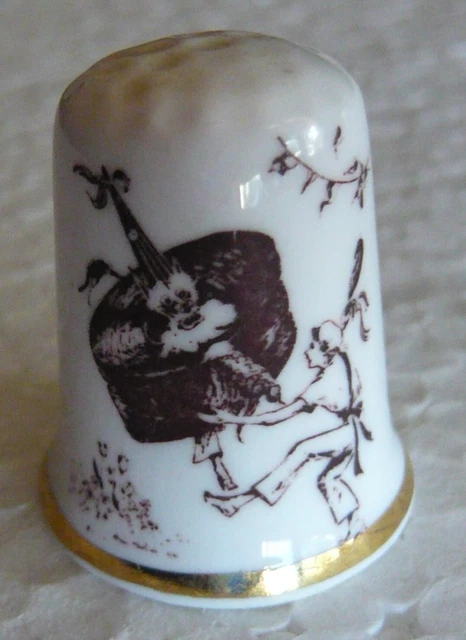 DÉ À COUDRE De Collection En Porcelaine Décoré Des Monuments De Londres