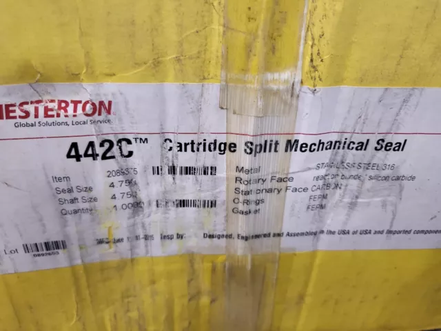 Chesterton 442C Cartridge Split Mechanical Seal NEW