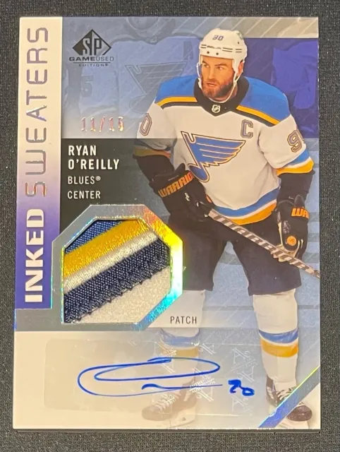 2021-22 SP Game-Used Inked Sweaters Patch Autograph #IS-RO Ryan O'Reilly 11/15