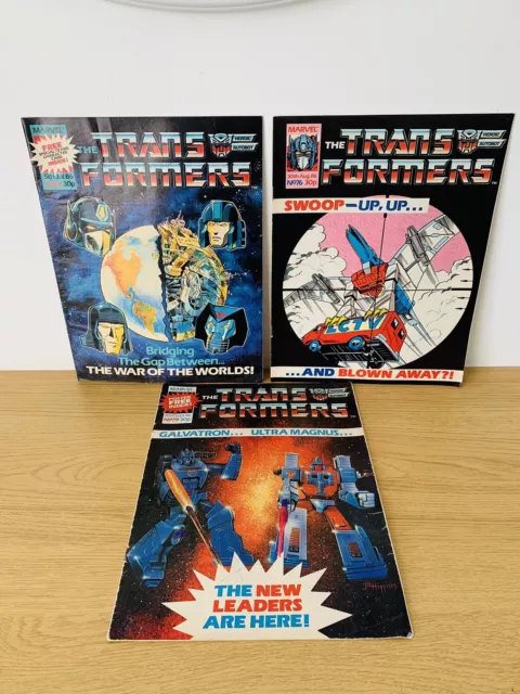 TRANSFORMERS G1 UK Marvel Comics #68,76 & 79 Marvel Comics 1986, LOT