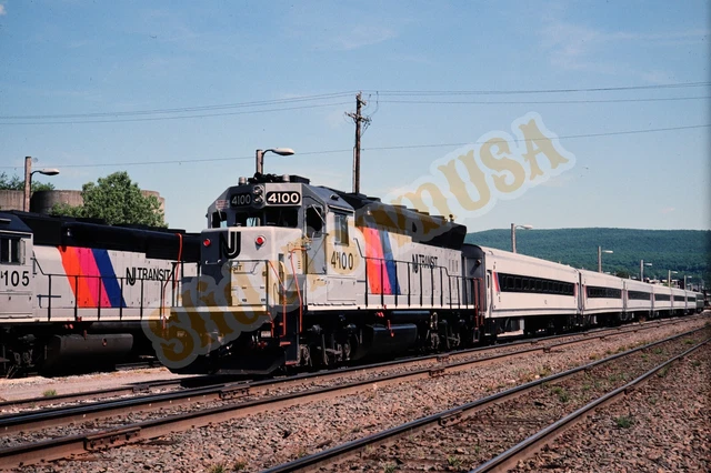 Vtg 1994 Duplicate Train Slide 4100 NJ Transit Engine Port Jervis NY X6O161