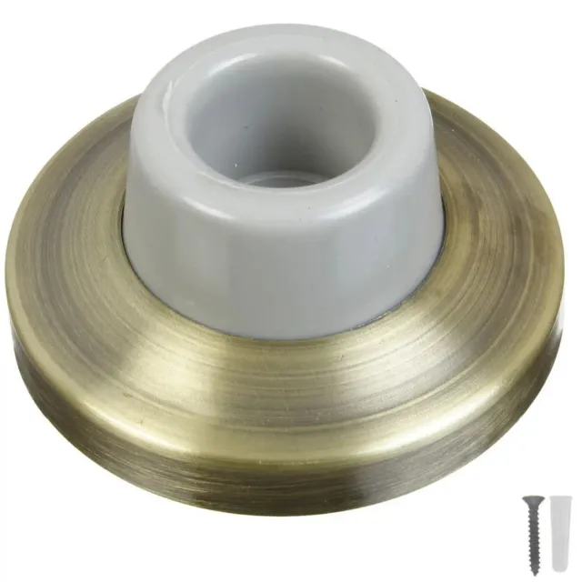 Concave Wall Door Stop 2-3/8 Inch Antique Brass On Brass