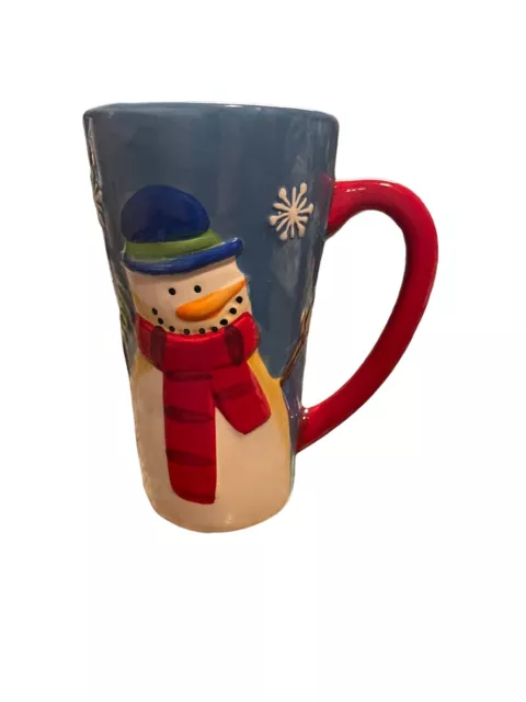 Bay Island FROSTY THE SNOW MAN Christmas Holiday Tall 18oz Mug Cup embossed