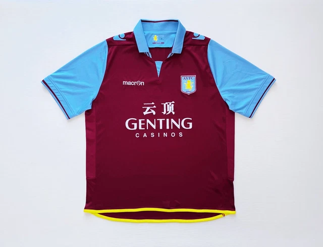 Maillot Domicile Aston Villa 2013-2014 Macron - Taille L, Occasion, Bonne Condition