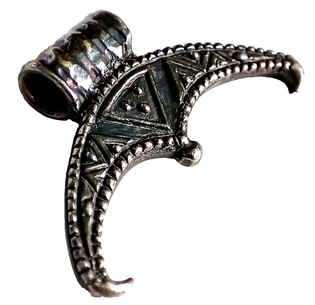 900 AD Ancient Viking Norse Scandinavian Silver Crescent Lunar Wearable Amulet
