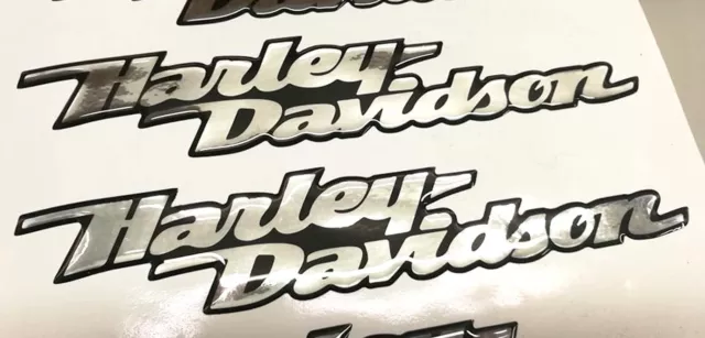 Coppia Adesivi Resinati Stickers 3D stile HARLEY DAVIDSON rilievo per SERBATOIO