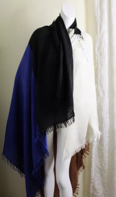 NWT Bajra Amazing Fine Wool Silk Huge 64"Square Modernist Shawl Scarf Wrap