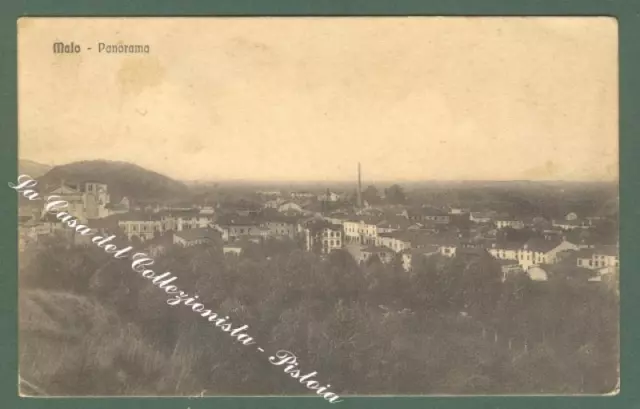 Veneto. MALO, Vicenza. Panorama. Cartolina d'epoca viaggiata nel 1916.