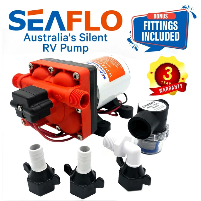 SEAFLO 12v Water Pump RV Supreme Diaphragm 9.5Lpm Caravan Motorhome Boat